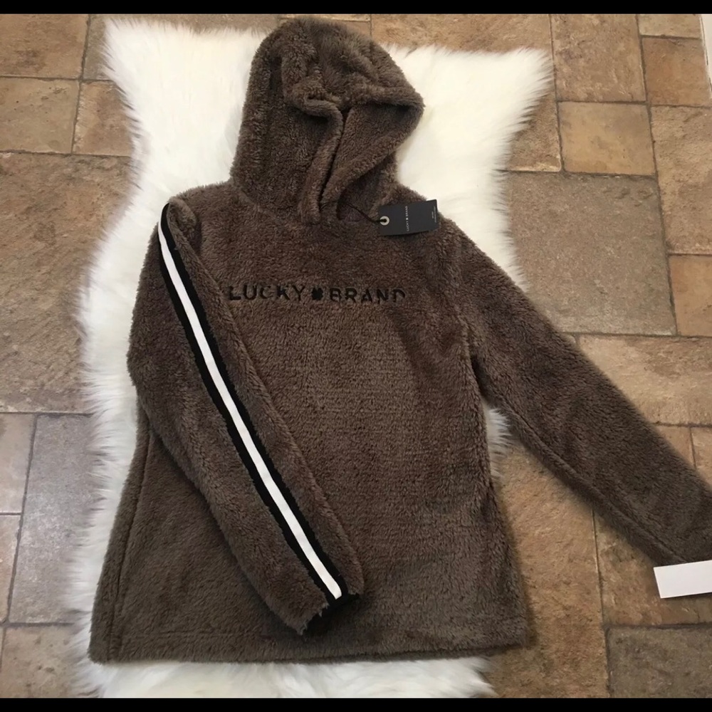 Lucky Brand Women’s teddy faux  pullover sweater